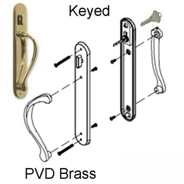 Marvin Active Keyed, Ultimate Sliding French Door wide Trim - PVD Polished Brass
